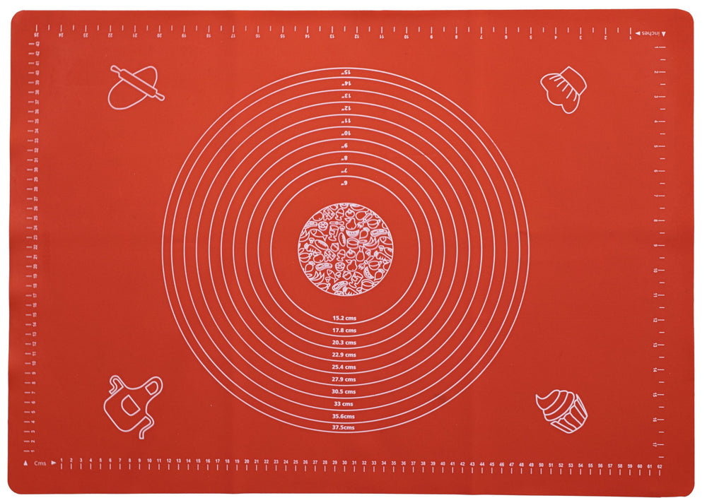 Sareva Baking mat - Silicone - Red - 70 x 50 cm - Also suitable as an oven mat