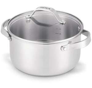 BEKA Cooking Pot with Glass Lid - Cicla - Stainless Steel - Ø 24 cm - 5.2 Liters - Suitable for all heat sources