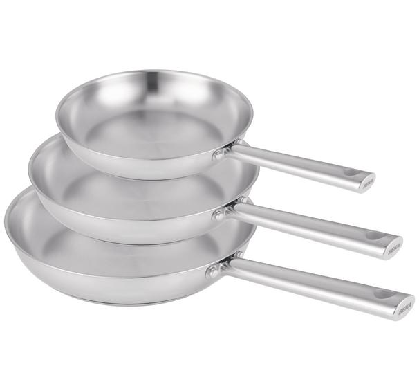BEKA Frying Pan Set Cicla - Stainless Steel - ø 20, 24 & 28 cm - without non-stick coating - suitable for all heat sources