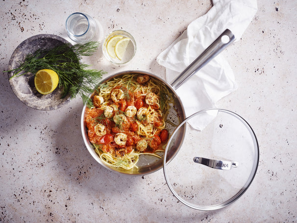 BEKA Sauté Pan with Glass Lid - Sauté Pan - Cicla - Stainless Steel - Ø 24 cm - without non-stick coating - suitable for all heat sources