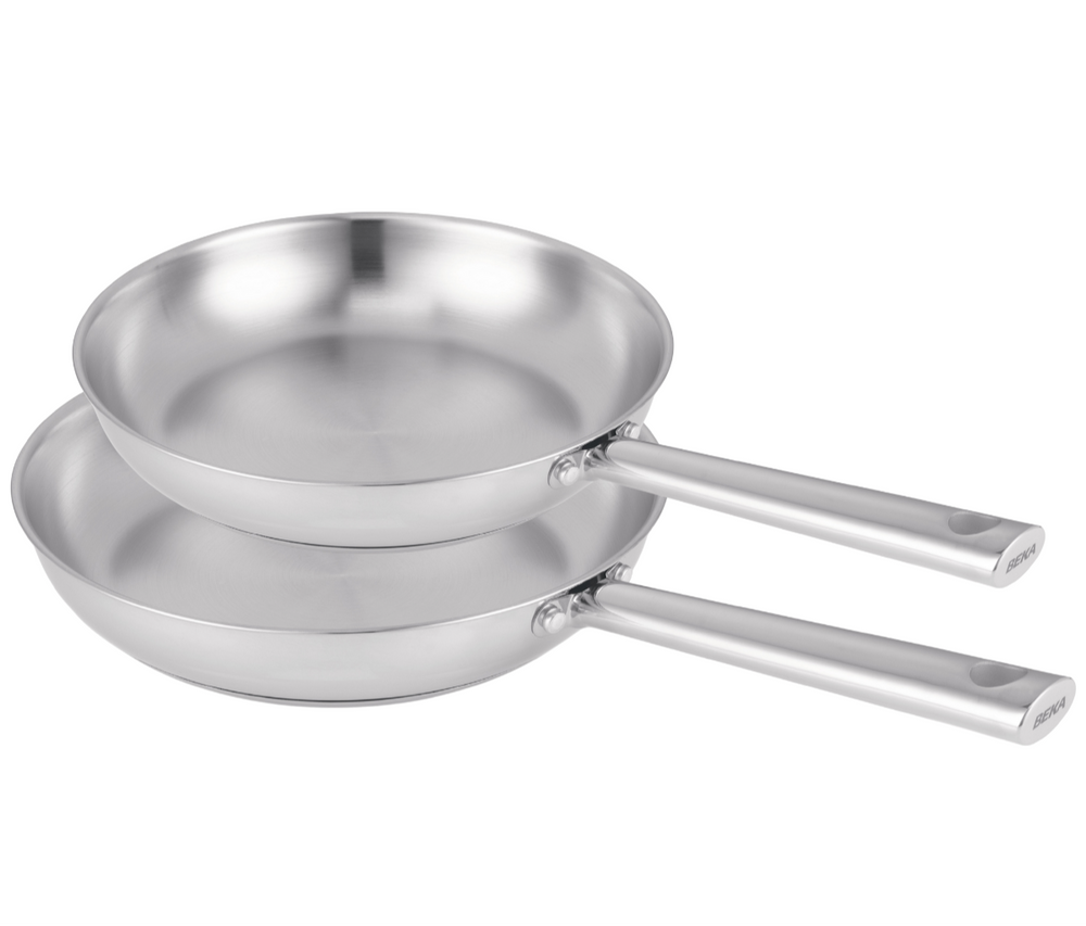 BEKA Frying Pan Set Cicla - Stainless Steel - ø 24 & 28 cm - without non-stick coating - suitable for all heat sources