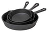 Blackwell Frying pan set cast iron / skillets Ø 16. 20 and 25 cm – suitable for all heat sources –  without non-stick coating 