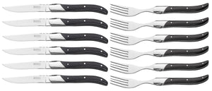 Blackwell Steak Cutlery Laguiole - Steak Knives & Forks - Pakka wood- 12 Pieces