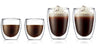 Bodum Double-walled Espresso Glasses & Coffee Glasses Set Pavina - Patented Valve - 2x 80 ml & 2x 350 ml - 4 Pieces