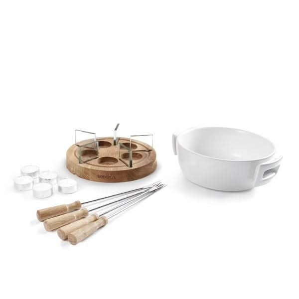 Boska Fondue set Twinkle - 4 persons - white/brown