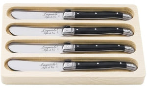 Laguiole Style de Vie Butter Knives Black - 4 pieces