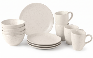 Broste Copenhagen Breakfast Set Nordic Vanilla 12-piece / 4 persons - 4 breakfast plates, 4 bowls and 4 cups