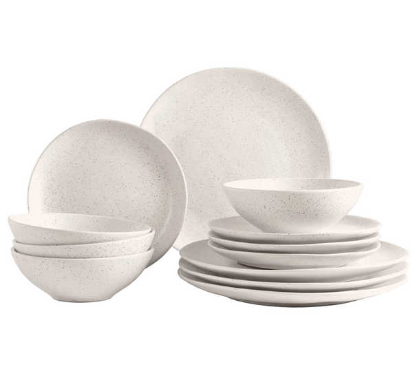 Broste Copenhagen Dinnerware Set Nordic Vanilla 12-piece / 4 persons - 4 dinner plates, 4 breakfast plates and 4 bowls
