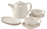 Broste Copenhagen Teaset Nordic Vanilla 7-piece / 2 persons - teapot, 2 side plates and 2 cup and saucer