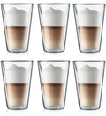 Bodum Double-walled Latte Macchiato Glass Carafe - Patented Valve - 400 ml - 6 Pieces