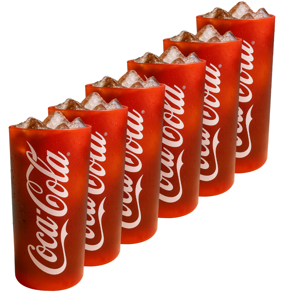 Coca Cola Glasses - Long drink glasses - Soft drink glasses - Red 270 ml - 4 pieces