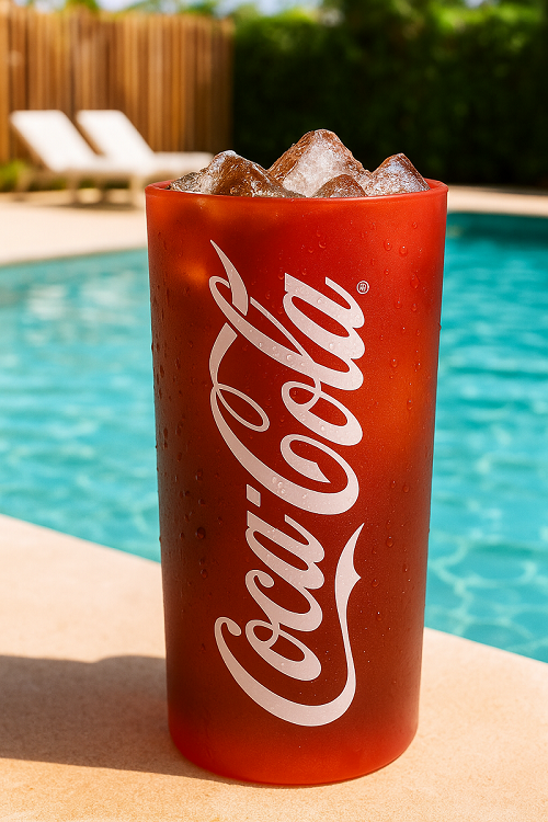 Coca Cola Glasses - Long drink glasses - Soft drink glasses - Red 270 ml - 4 pieces