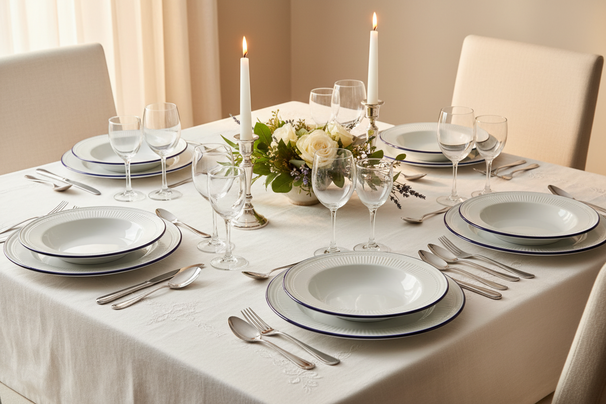 Cookinglife Dinnerware Set Whitmore 24-piece / 6 people - 6 dinner plates, 6 breakfast plates, 6 deep plates and 6 bowls