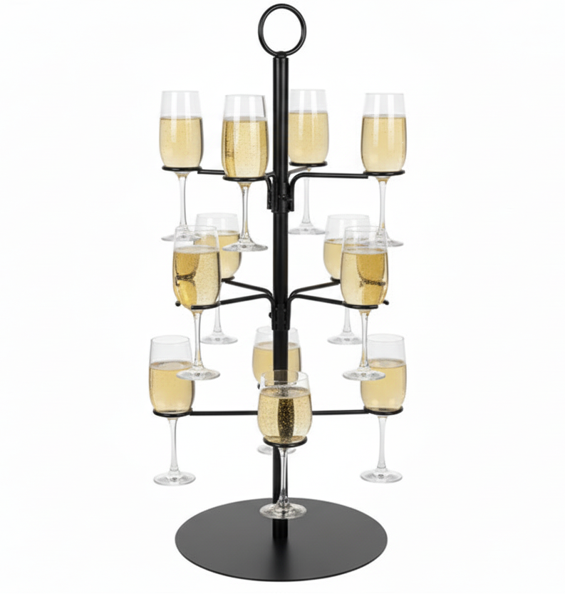 Cookinglife Cocktail tree for 12 glasses – Cocktail Tree & Etagere – Glass stand Serving tower – Black