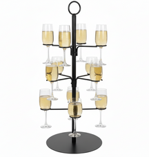 Cookinglife Cocktail tree for 12 glasses – Cocktail Tree & Etagere – Glass stand Serving tower – Black