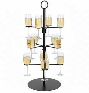 Cookinglife Cocktail tree for 12 glasses – Cocktail Tree & Etagere – Glass stand Serving tower – Black