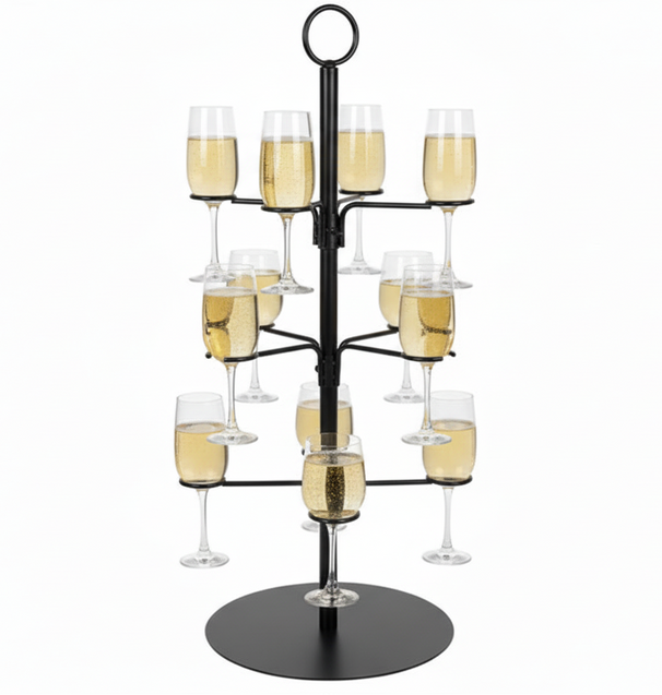 Cookinglife Cocktail tree for 12 glasses – Cocktail Tree & Etagere – Glass stand Serving tower – Black