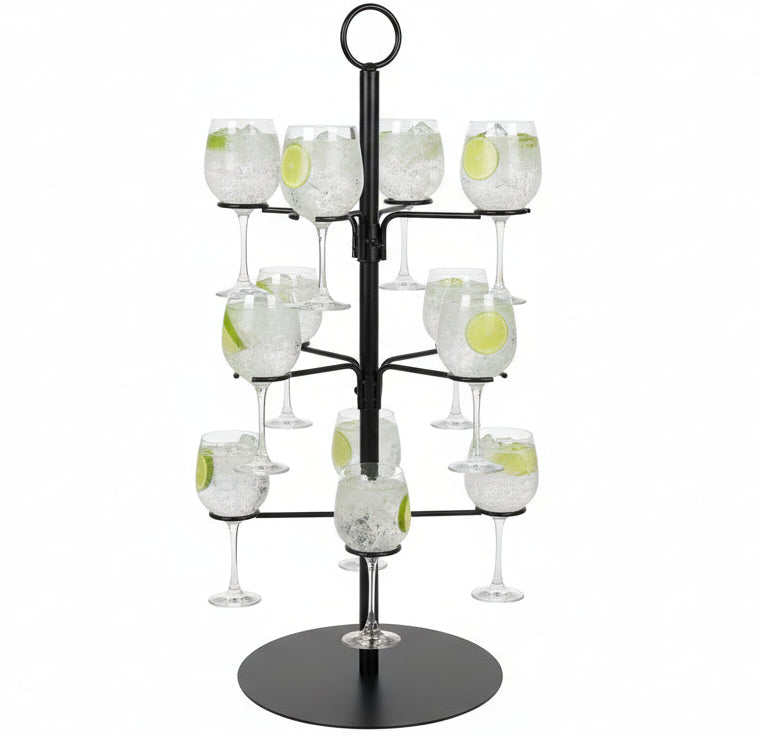 Cookinglife Cocktail tree for 12 glasses – Cocktail Tree & Etagere – Glass stand Serving tower – Black