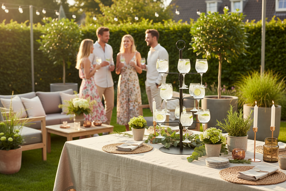 Cookinglife Cocktail tree for 12 glasses – Cocktail Tree & Etagere – Glass stand Serving tower – Black