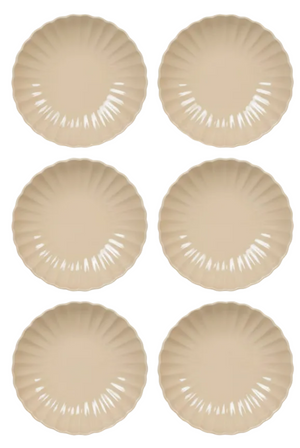 Cookinglife Deep Plates/ Pasta Bowls Cardida Beige ø 20 cm - 6 pieces