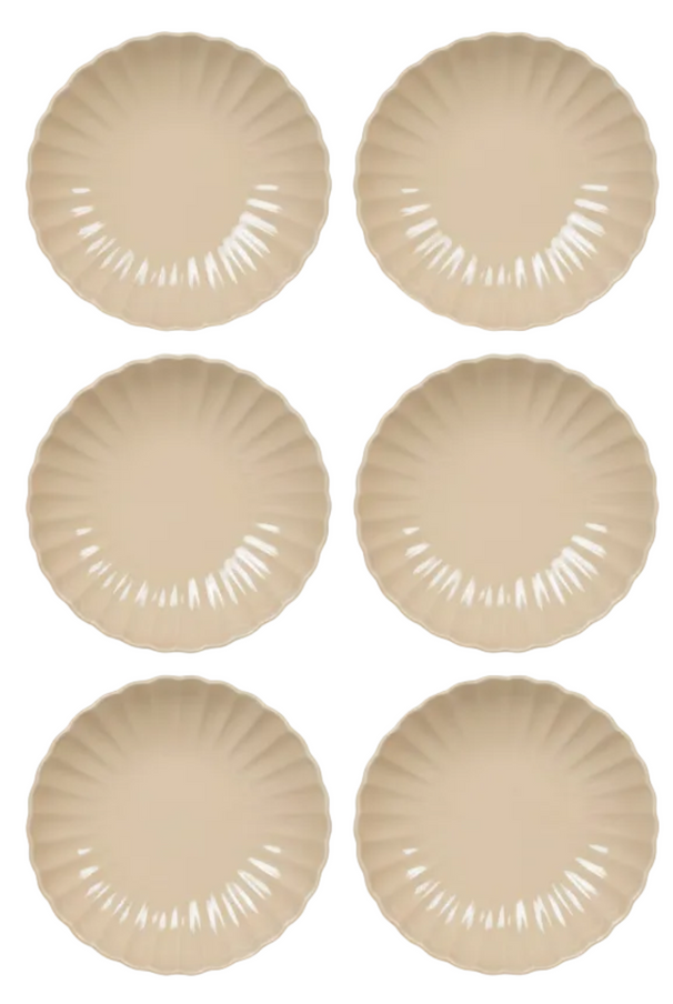 Cookinglife Deep Plates/ Pasta Bowls Cardida Beige ø 20 cm - 6 pieces