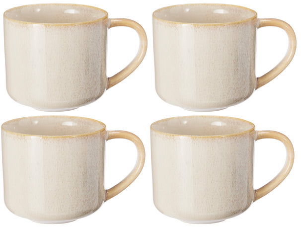 Cookinglife Coffee Mugs Serene Sand 330 ml - Pottery - 4 pieces
