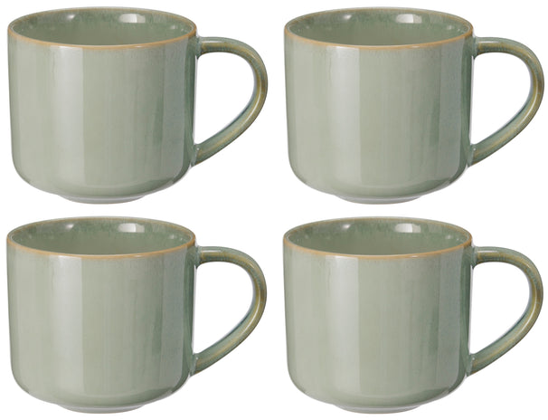 Cookinglife Coffee Mugs Serene Green 330 ml - Pottery - 4 pieces
