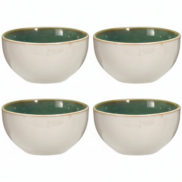 Cookinglife Soup bowls / Bowls Serene Green ø 14 cm - Pottery - 4 pieces
