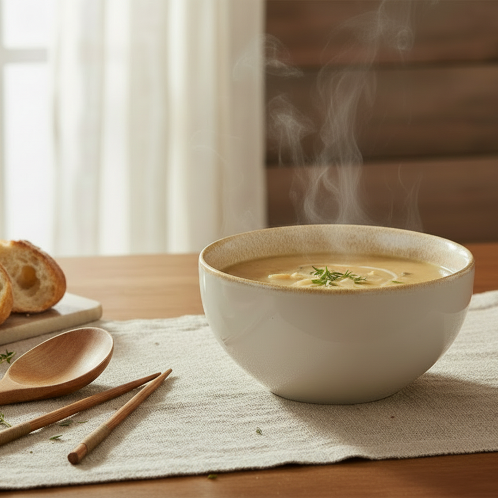 Cookinglife Soup Bowls / Bowls Serene Sand ø 14 cm - Pottery - 4 pieces