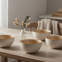 Cookinglife Soup Bowls / Bowls Serene Sand ø 14 cm - Pottery - 4 pieces