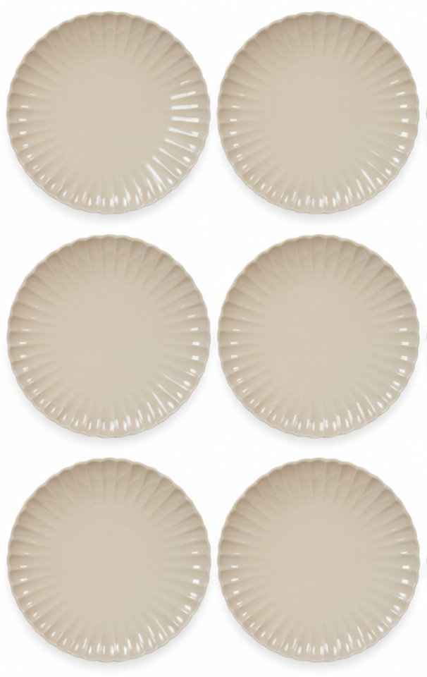 Cookinglife Breakfast Plates / Dessert Plates Cardida Beige ø 19.5 cm - 6 pieces
