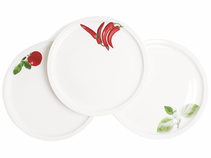 Cookinglife Pizza Plate Tomato - Pepper - Basil ø 30 cm - 6 pieces