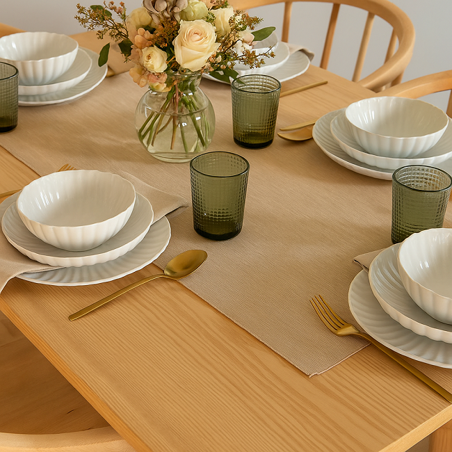 Cookinglife Dinnerware Set Cardida Off White 18-piece / 6 people - 6 dinner plates, 6 side plates, and 6 bowls