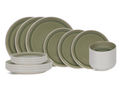 Cookinglife Dinnerware Set Moss Green 18-piece / 6 people - 6 dinner plates, 6 side plates, and 6 bowls