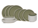 Cookinglife Dinnerware Set Moss Green 18-piece / 6 people - 6 dinner plates, 6 side plates, and 6 bowls