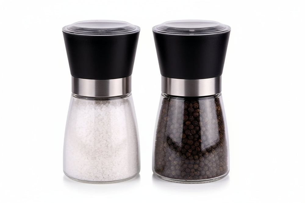 Cookinglife Pepper and Salt Mill Set Glass Black 13 cm - 2-Piece