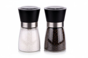 Cookinglife Pepper and Salt Mill Set Glass Black 13 cm - 2-Piece