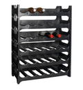 Wine Rack Stackable Black - Plastic - 36 bottles - 6 pieces