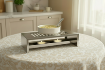 Cosy & Trendy Warming Plate - Plate Warmer with 2 Tea Light Holders - Stainless Steel - 26.4 x 14.9 x 7 cm
