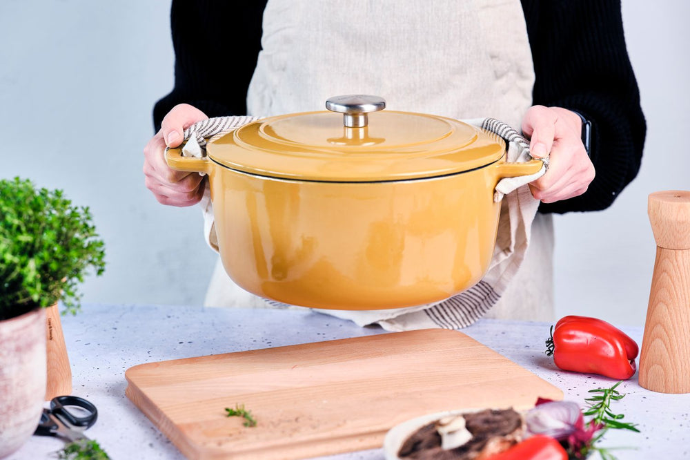 Cosy & Trendy Casserole Fontestic Cast Iron Amber Gold Ø 28 cm / 8 Liter - Enamelled