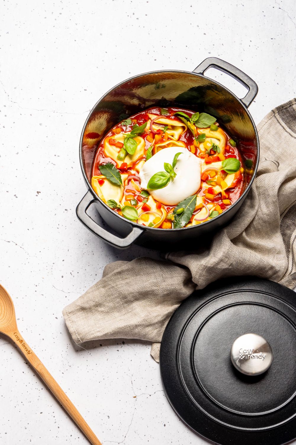 Cosy & Trendy Casserole Fontestic Cast Iron Black Ø 28 cm / 8 Liter - Enamelled