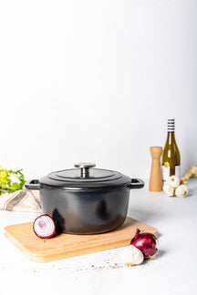 Cosy & Trendy Casserole Fontestic Cast Iron Black Ø 28 cm / 8 Liter - Enamelled