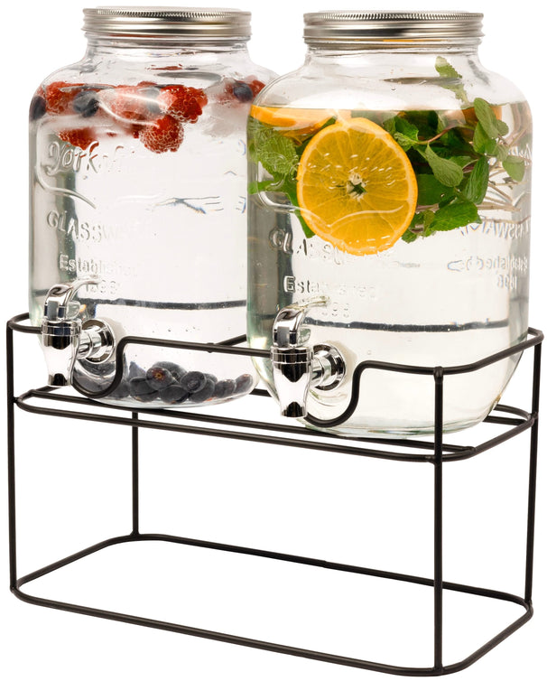 Cookinglife Double Drink Dispenser - with holder - 2 x 4 liters