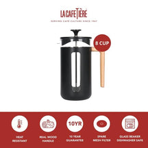 La Cafetière Cafetiere Pisa stainless steel / Black - 1 liter / 7 cups