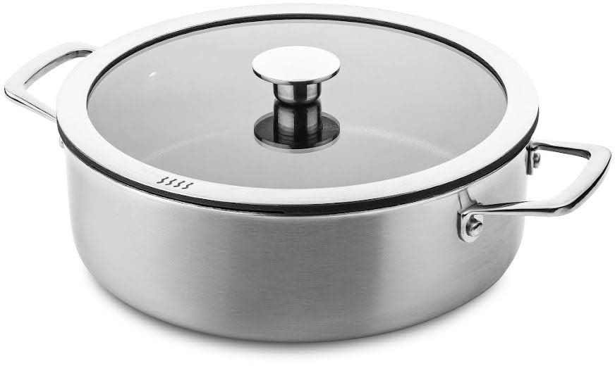 DUCQ Cookware set (Cooking pan ø 16 / 18 / 20 / 24 cm + sauce pan ø 16 cm + Casserole ø 26 cm) + Lids - Downdraft - stainless steel - 6 piece set