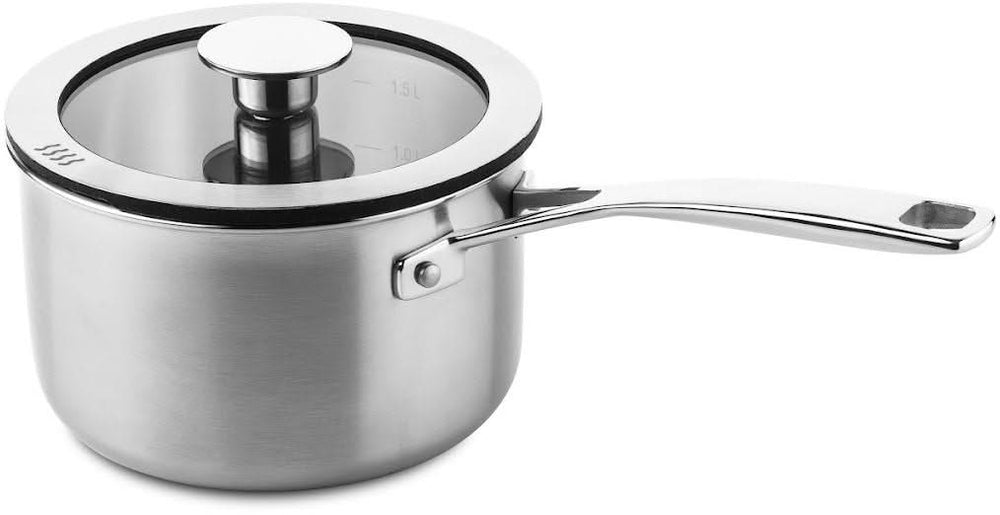 DUCQ Cookware set (Cooking pan ø 16 / 18 / 20 / 24 cm + sauce pan ø 16 cm + Casserole ø 26 cm) + Lids - Downdraft - stainless steel - 6 piece set