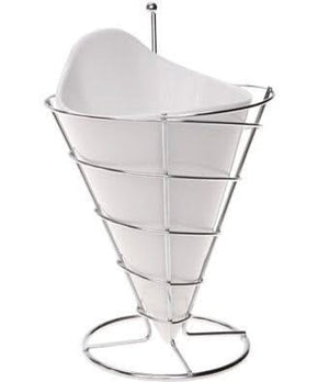 Cosy & Trendy fries bag White ø 12 cm With Stainless Steel Holder