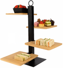 Cookinglife Etagere 4-Tier Stand / Serving Tower + Bowl - Black Metal