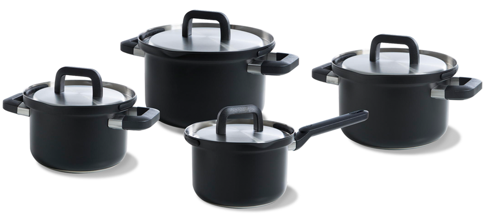 BK Cookware set Flow Cool - Black / stainless steel - 4 piece set