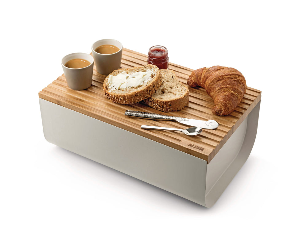 Alessi Bread bin with Cutting board  Mattina - Dark Grey - BG03 DG - by Big-Game